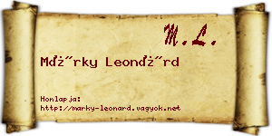 Márky Leonárd névjegykártya